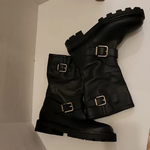 The Jimmy Choo Youth II Leather Boot features a leather upper, - Picture 3 of 14